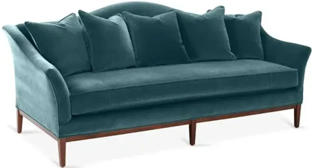 Eloise Camelback Sofa - Teal Velvet