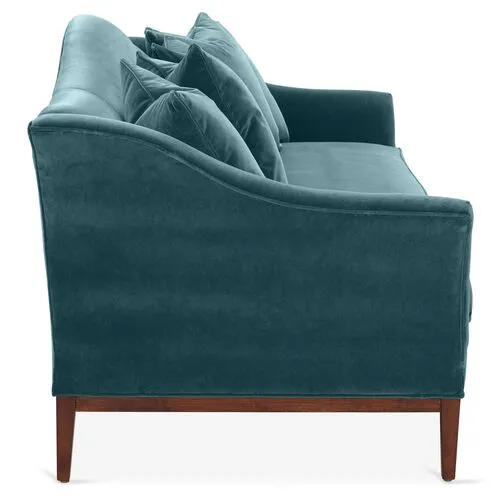 Eloise Camelback Sofa - Teal Velvet