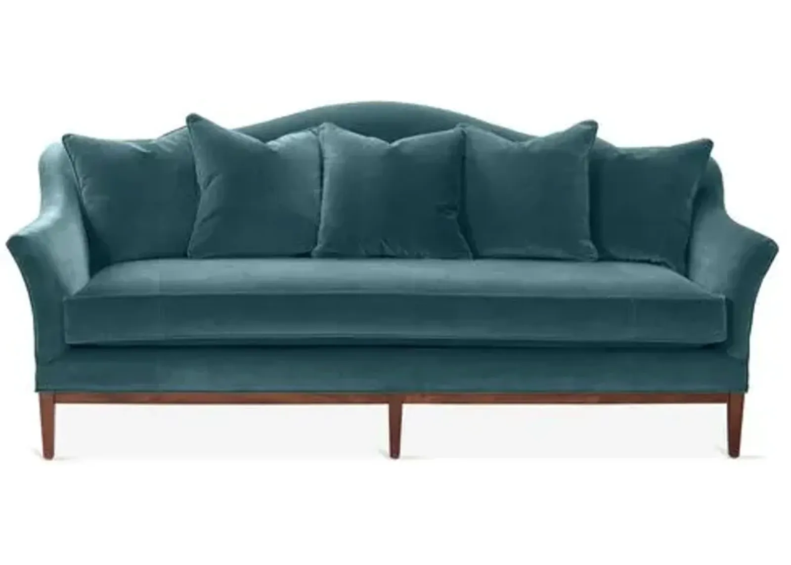 Eloise Camelback Sofa - Teal Velvet