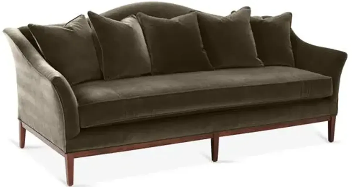 Eloise Camelback Sofa - Charcoal Velvet