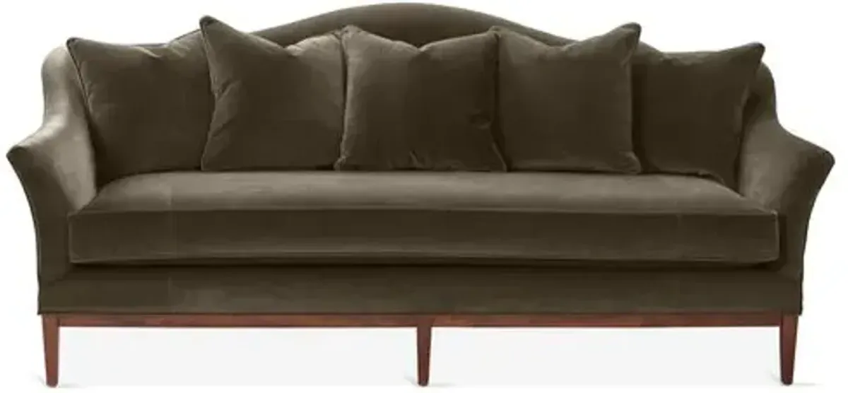 Eloise Camelback Sofa - Charcoal Velvet