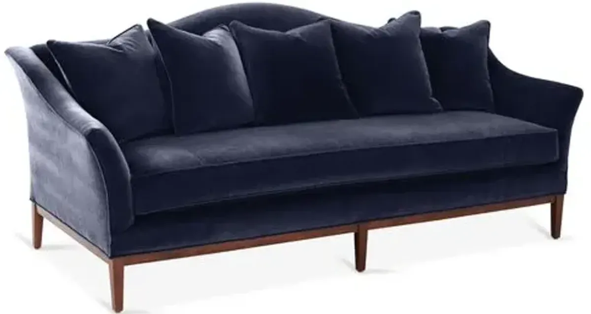 Eloise Camelback Sofa - Navy Velvet