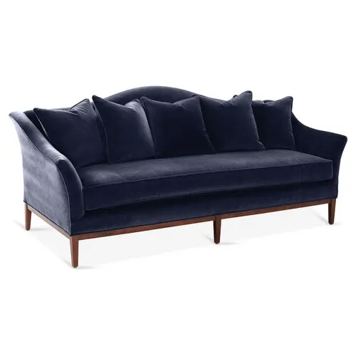 Eloise Camelback Sofa - Navy Velvet