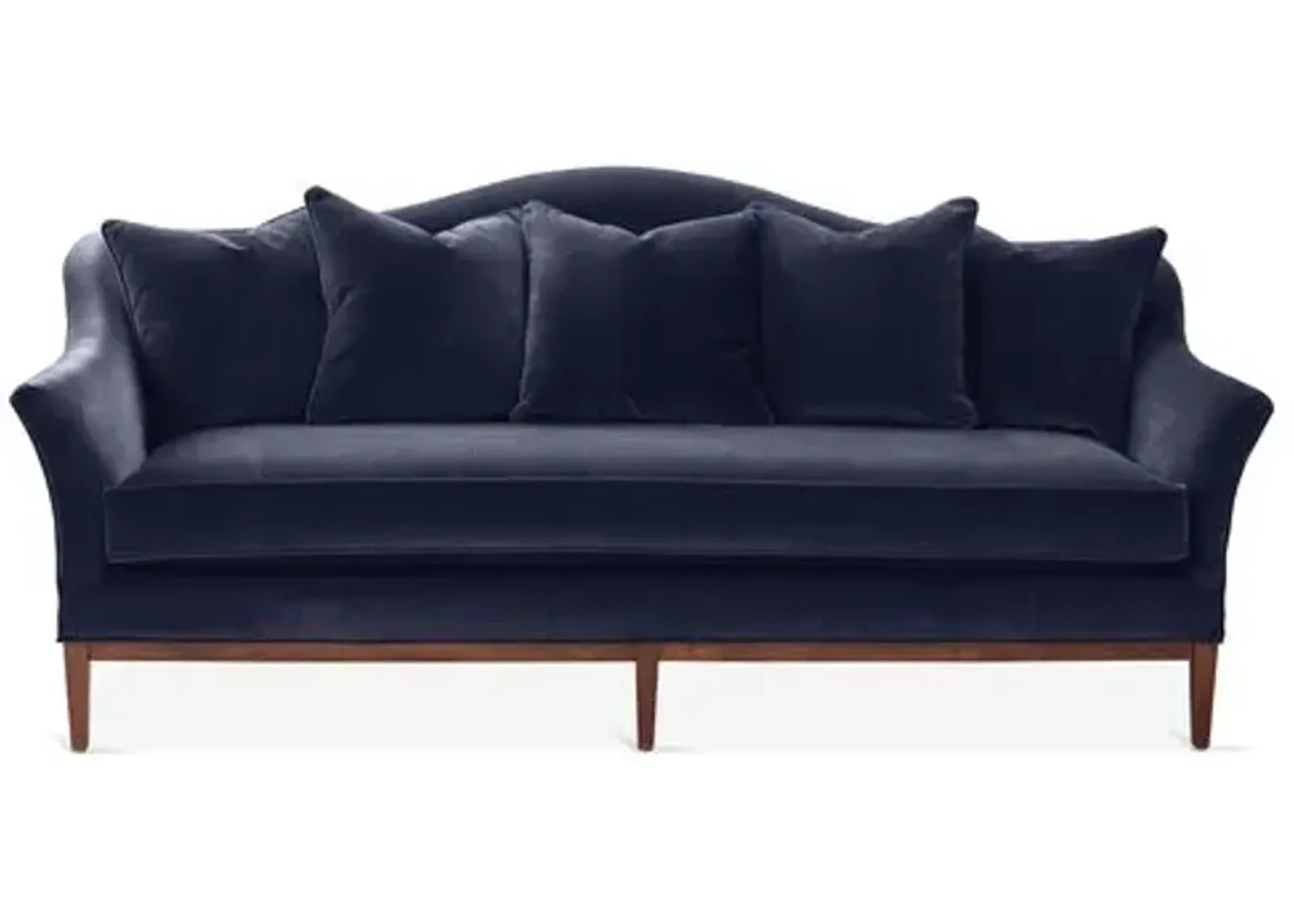 Eloise Camelback Sofa - Navy Velvet