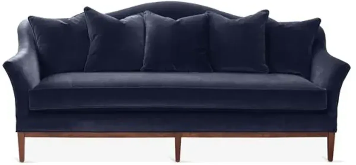 Eloise Camelback Sofa - Navy Velvet