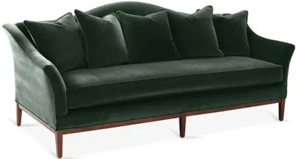 Eloise Camelback Sofa - Forest Velvet