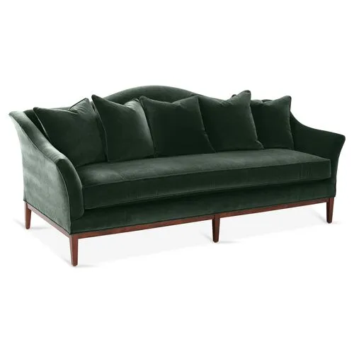 Eloise Camelback Sofa - Forest Velvet