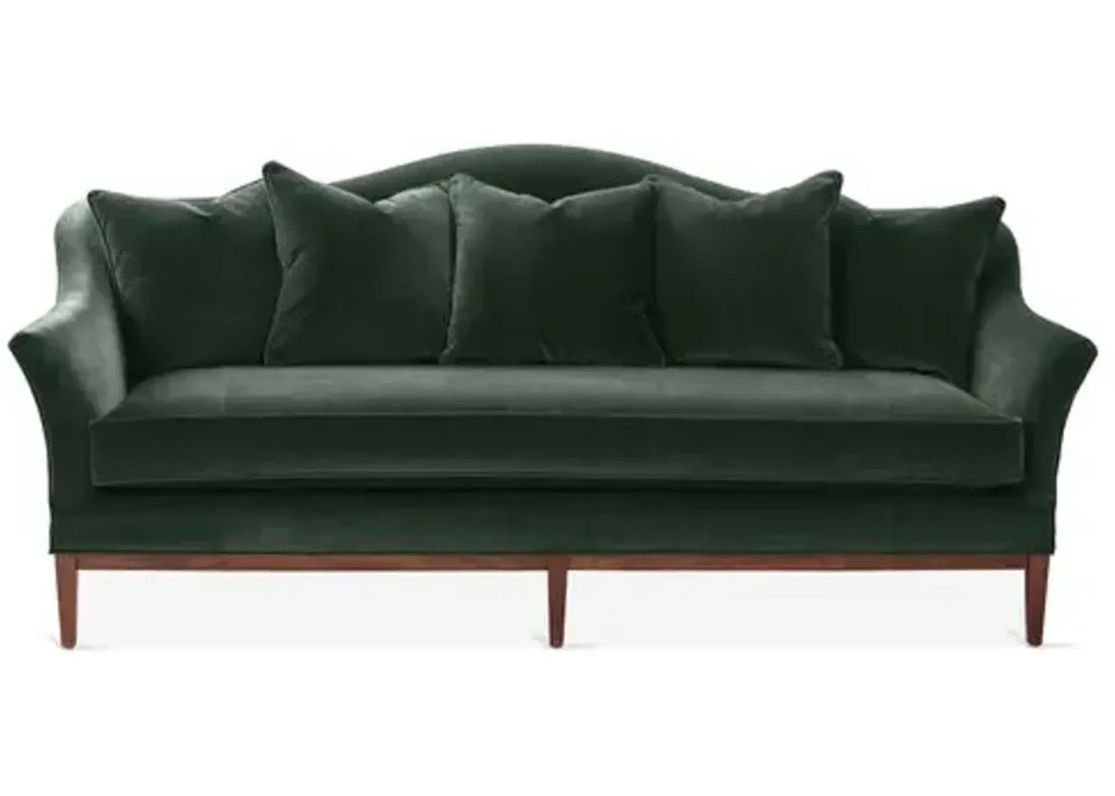 Eloise Camelback Sofa - Forest Velvet