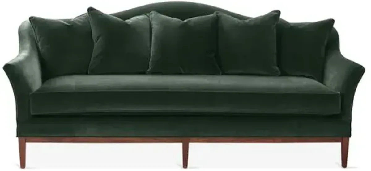 Eloise Camelback Sofa - Forest Velvet