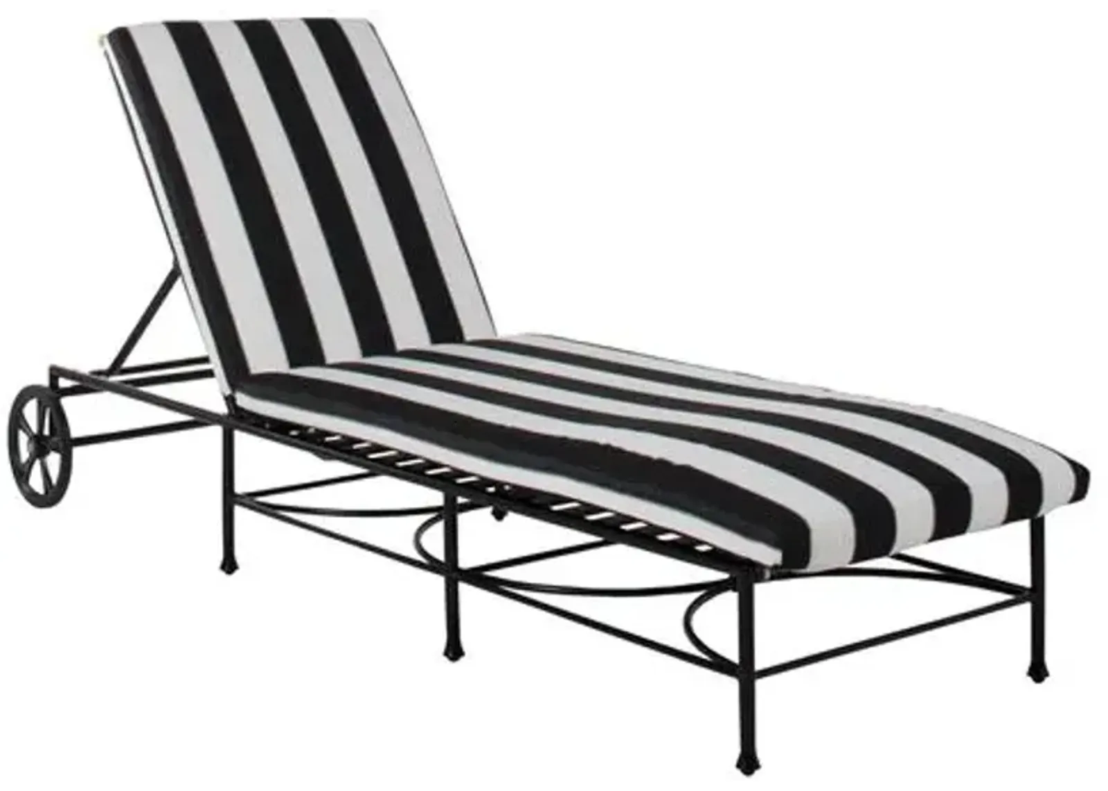 Frances Outdoor Chaise - Black/White - Comfortable, Sturdy, Stylish