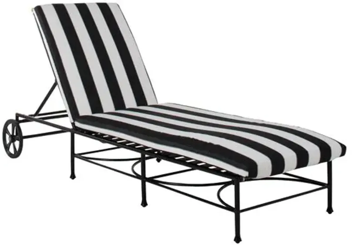 Frances Outdoor Chaise - Black/White - Comfortable, Sturdy, Stylish