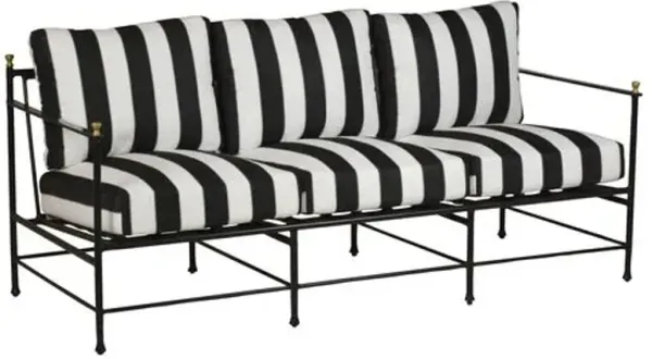 Frances Outdoor Sofa - Black/White Cabana