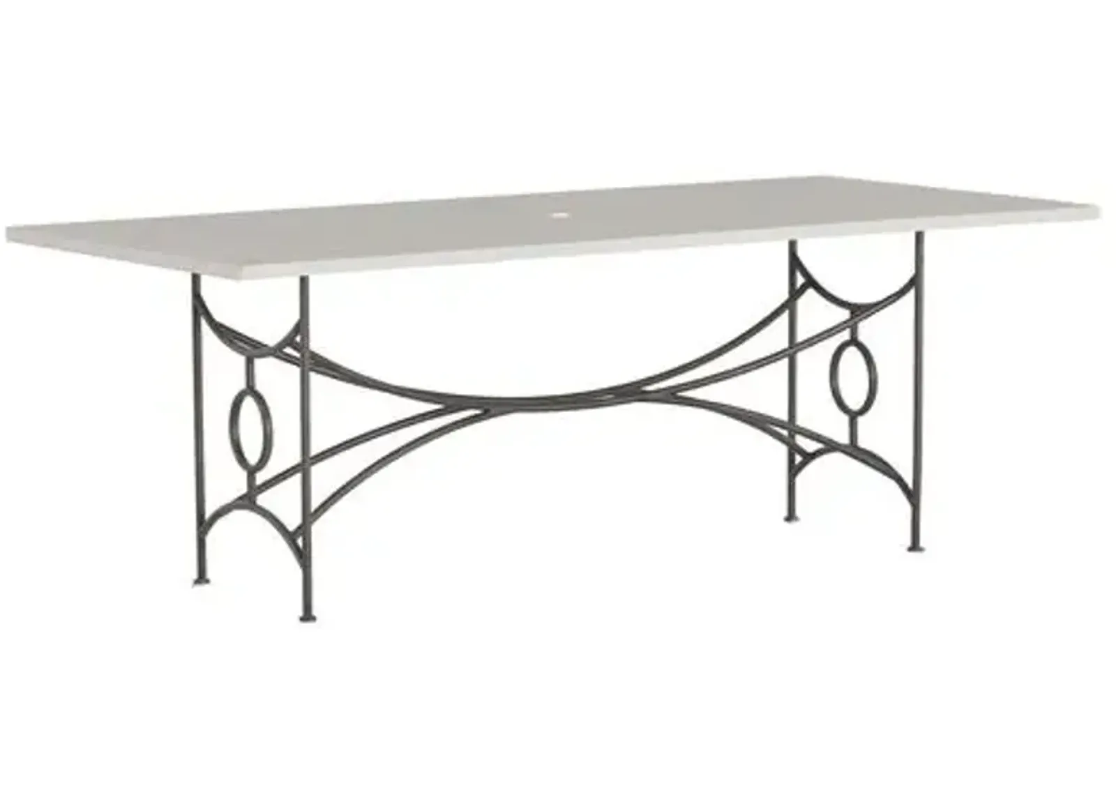 Trestle Outdoor Dining Table - White Superstone - Summer Classics