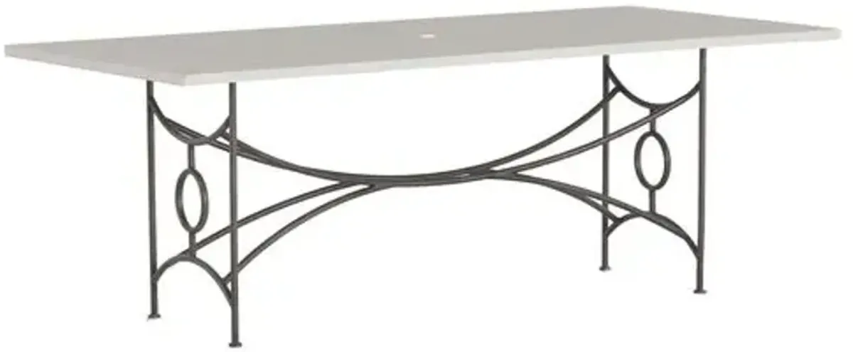 Trestle Outdoor Dining Table - White Superstone - Summer Classics