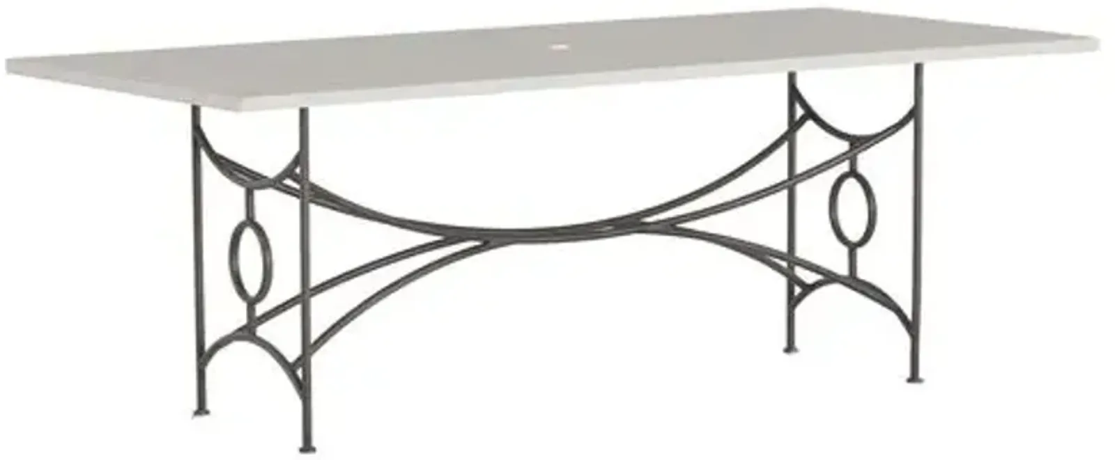 Trestle Outdoor Dining Table - White Superstone - Summer Classics