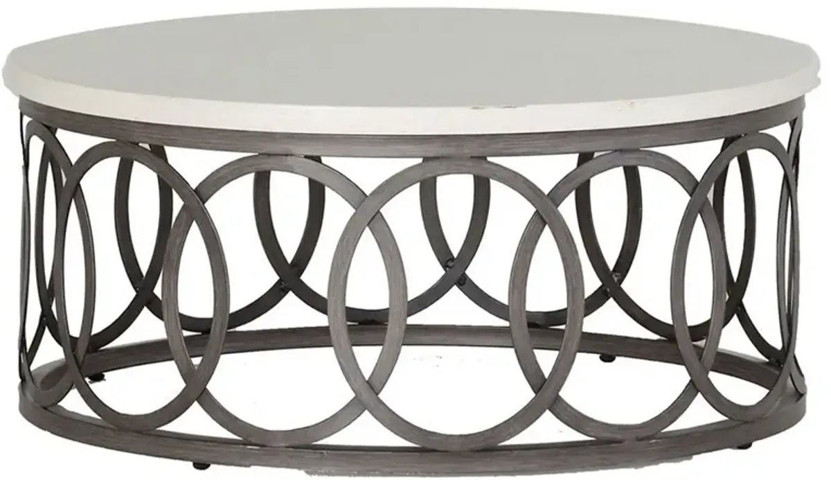 Ella Outdoor Coffee Table, Gray/White Superstone