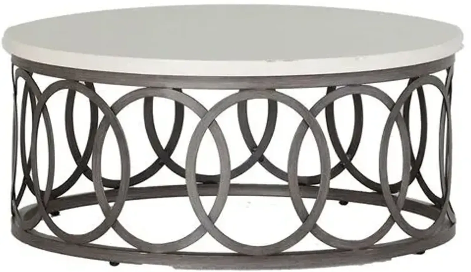 Ella Outdoor Coffee Table - Gray/White Superstone - Summer Classics - Ivory