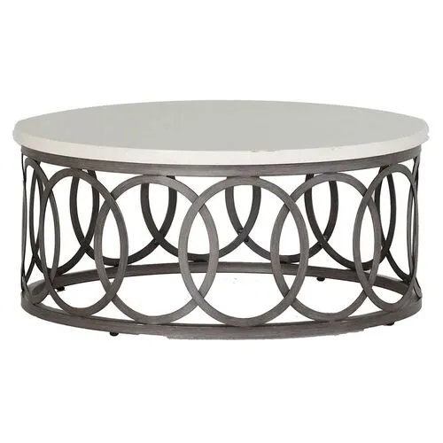 Ella Outdoor Coffee Table - Gray/White Superstone - Summer Classics - Ivory