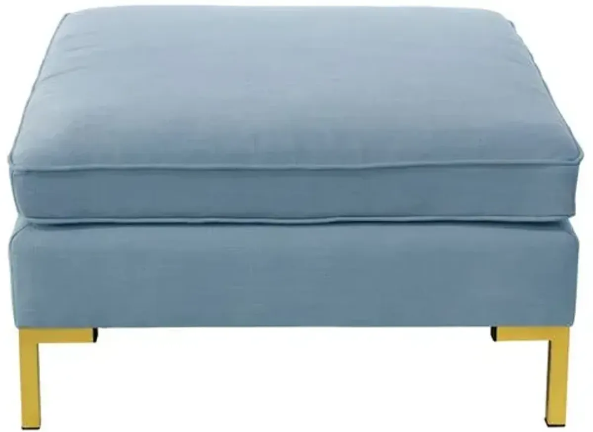 Marceau Ottoman - Handcrafted - Blue