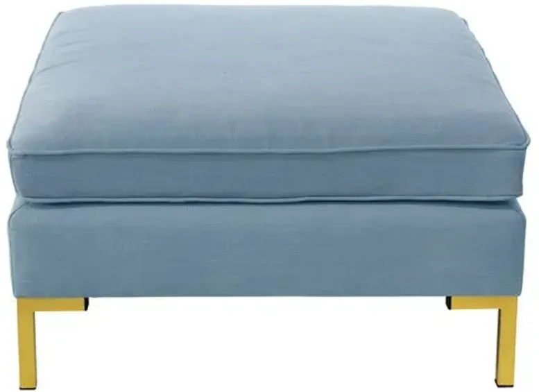 Marceau Ottoman - Handcrafted - Blue