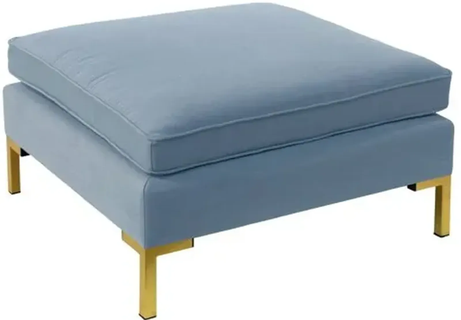 Marceau Ottoman - Handcrafted - Blue