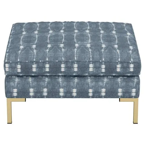 Marceau Ottoman - Shibori Indigo - Handcrafted - Blue