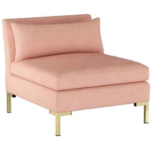 Marceau Slipper Chair - Handcrafted - Pink