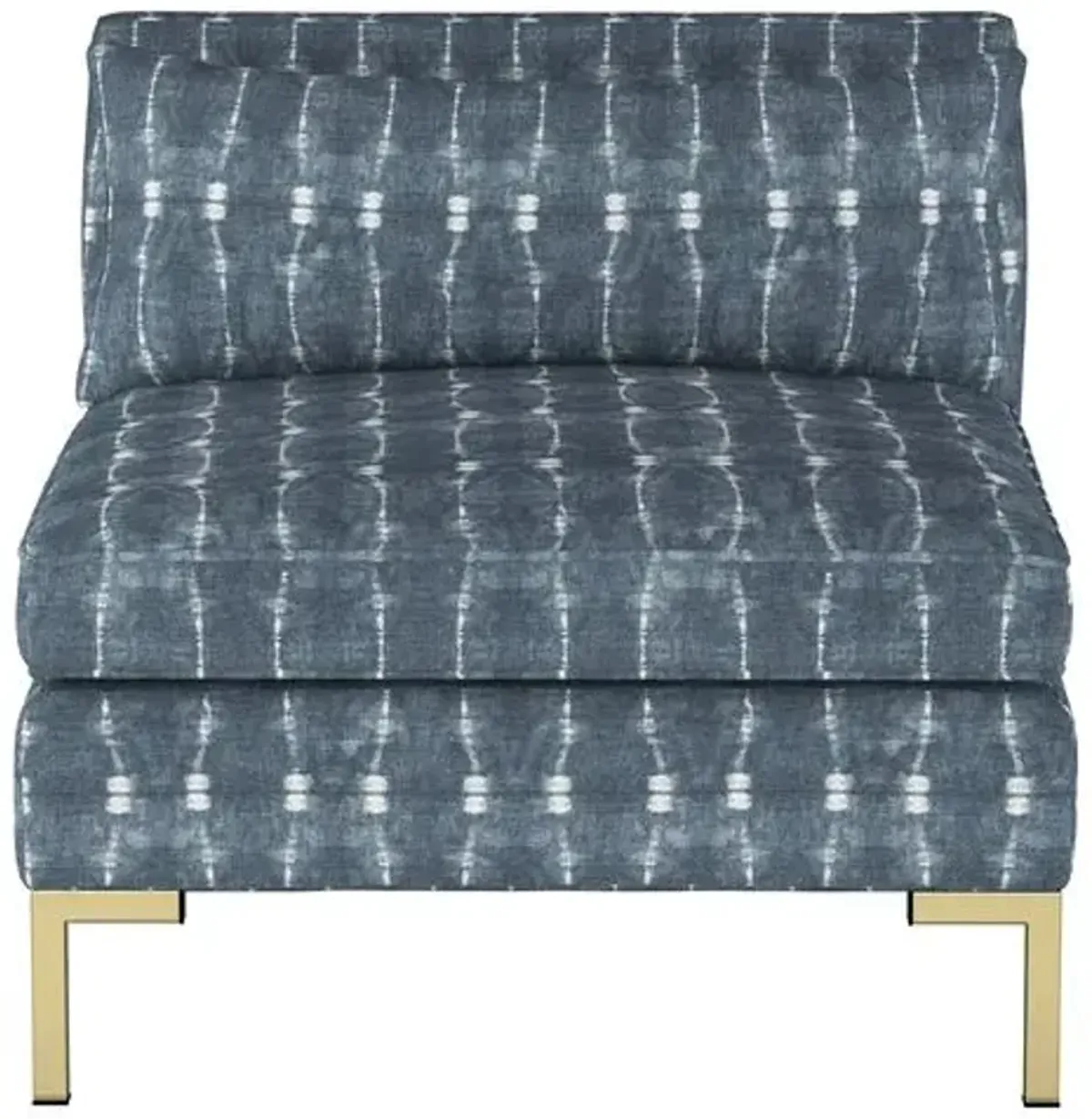 Marceau Slipper Chair - Shibori Indigo - Handcrafted - Blue