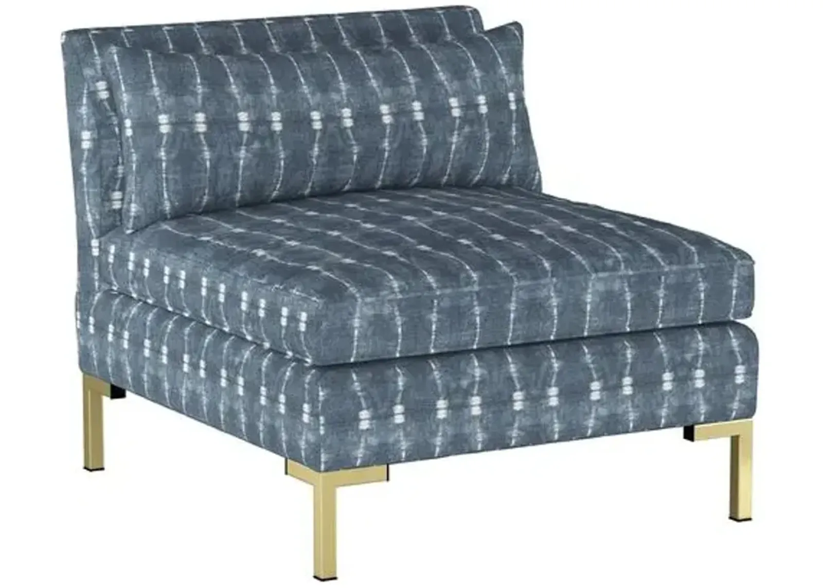 Marceau Slipper Chair - Shibori Indigo - Handcrafted - Blue