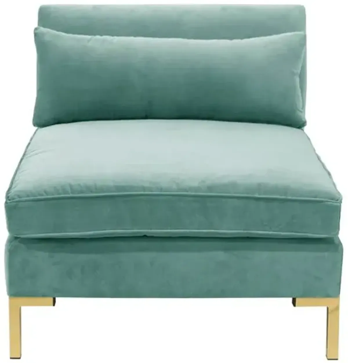 Marceau Velvet Slipper Chair - Handcrafted - Green