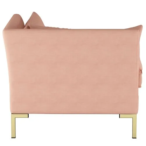 Marceau Velvet Corner Chair - Pink