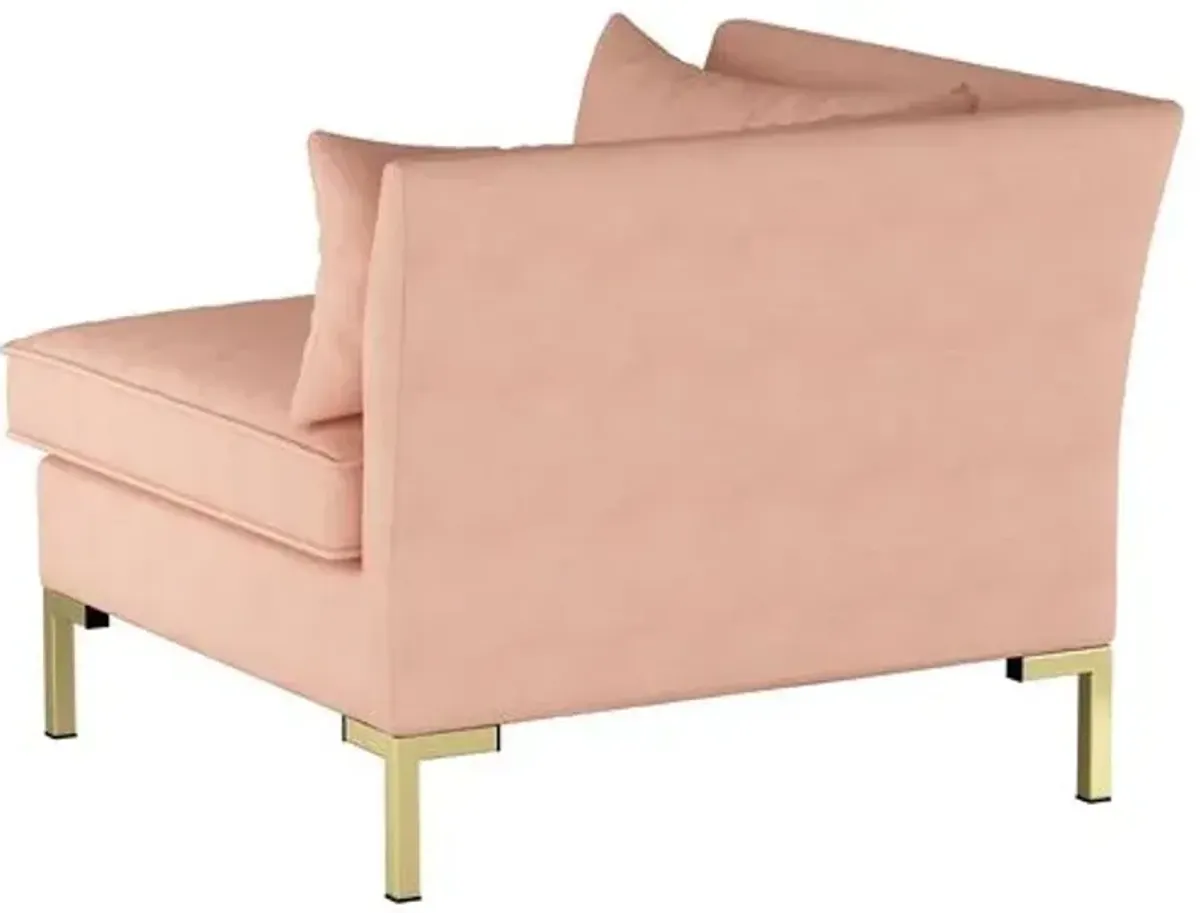 Marceau Velvet Corner Chair - Pink