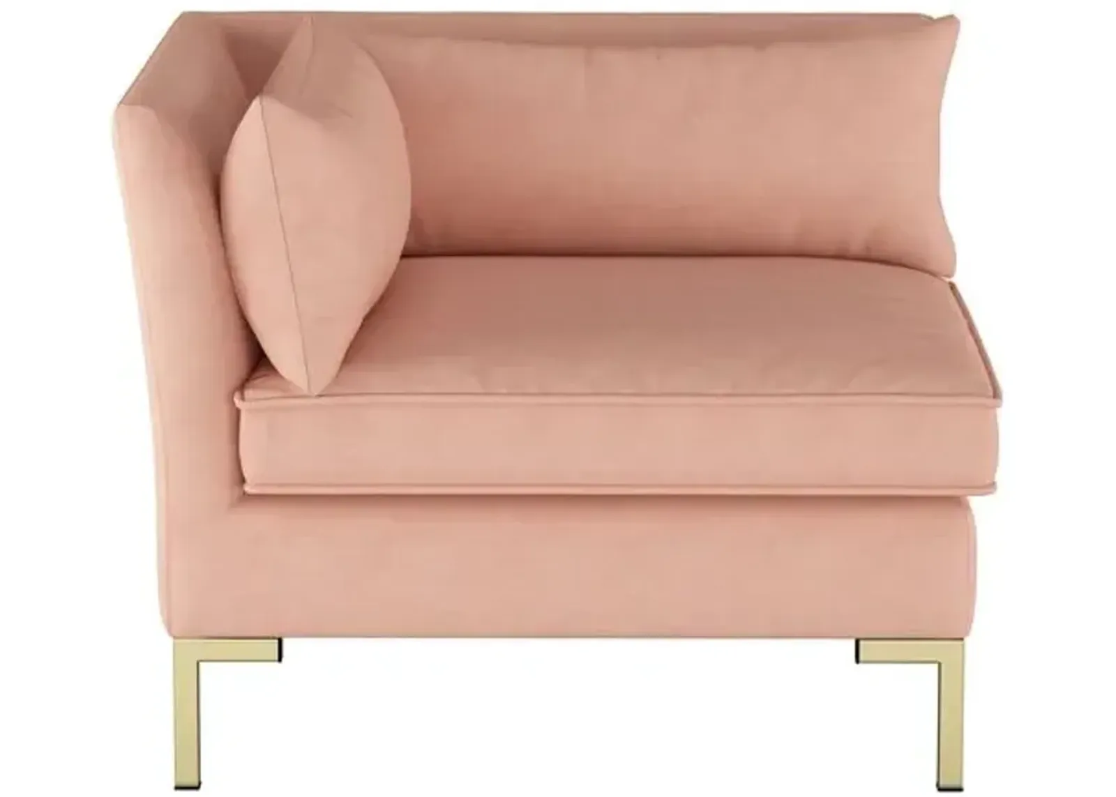 Marceau Velvet Corner Chair - Pink