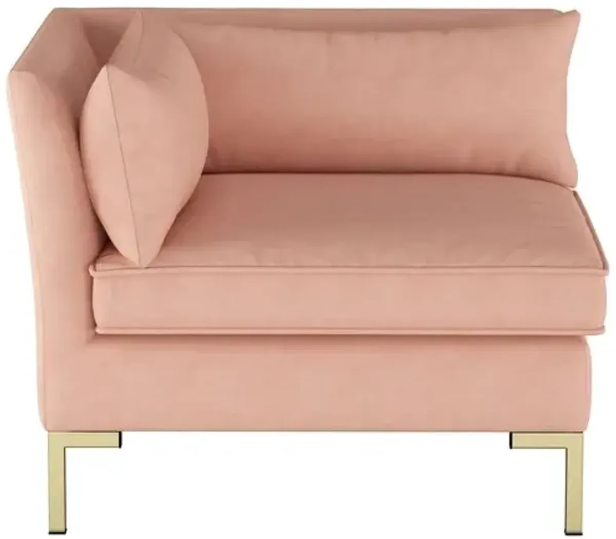 Marceau Velvet Corner Chair - Pink