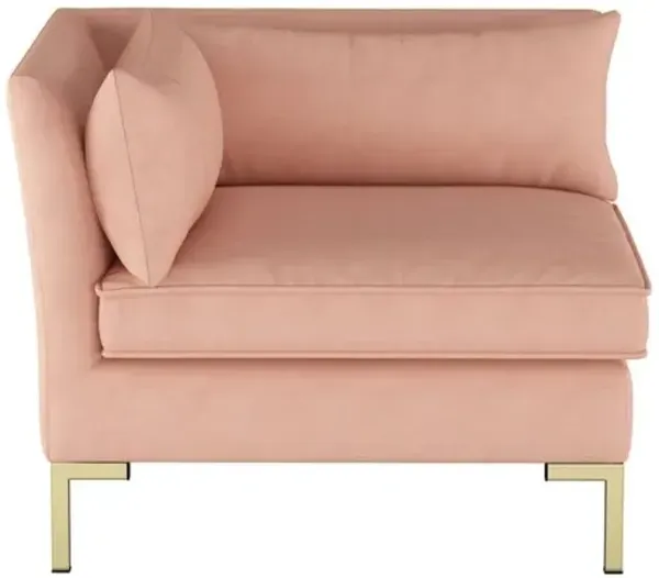 Marceau Velvet Corner Chair - Pink