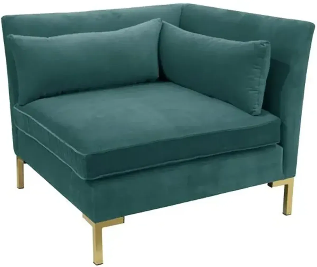 Marceau Velvet Corner Chair - Green