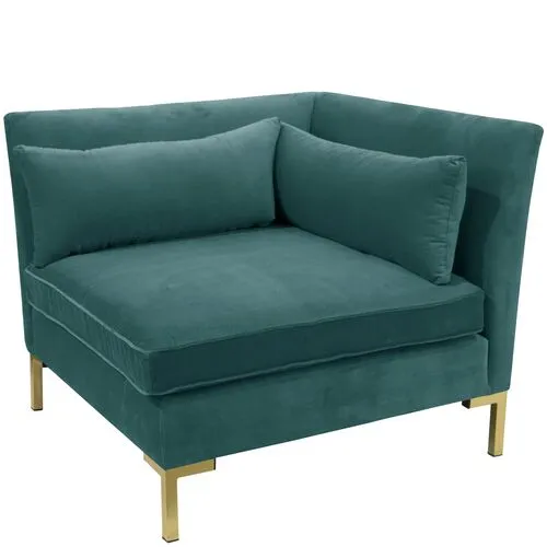 Marceau Velvet Corner Chair - Green