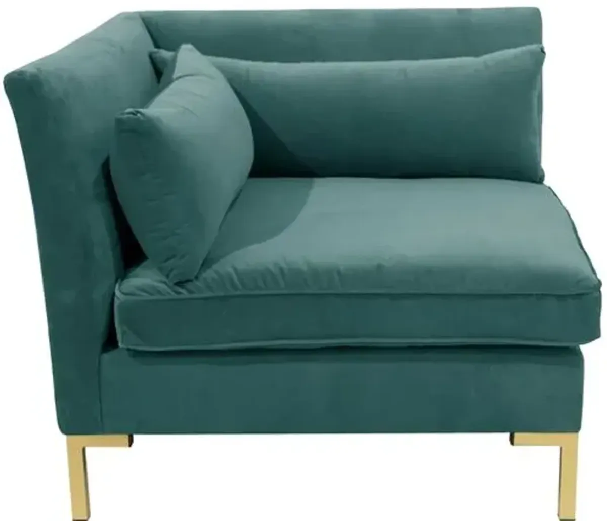 Marceau Velvet Corner Chair - Green