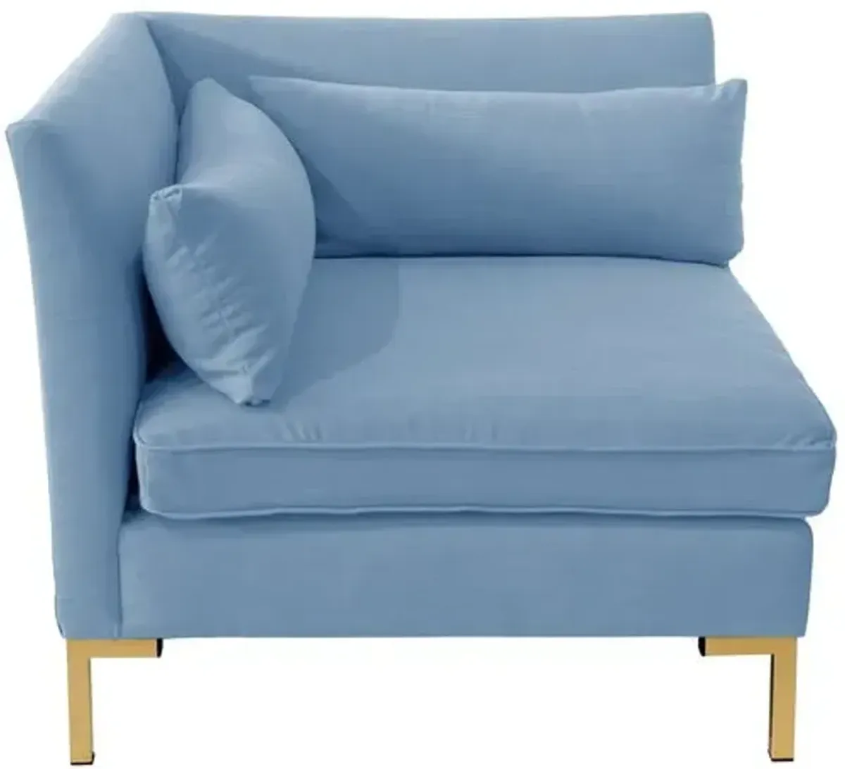 Marceau Linen Corner Chair - Handcrafted - Blue