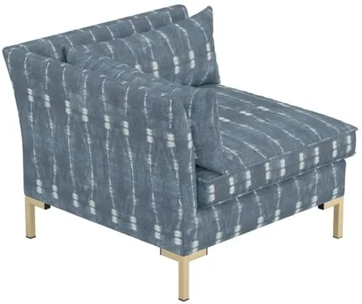 Marceau Corner Chair - Shibori Indigo - Handcrafted - Blue