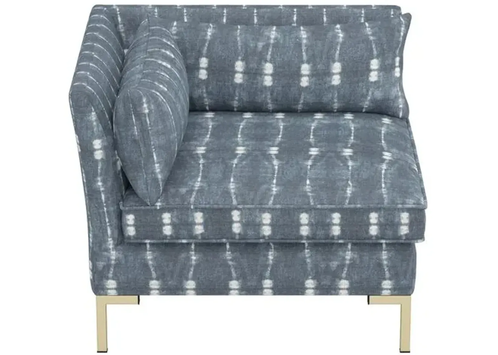 Marceau Corner Chair - Shibori Indigo - Handcrafted - Blue