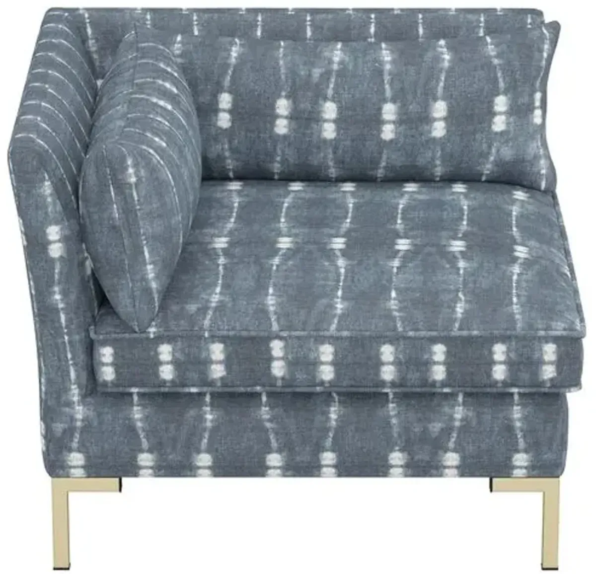 Marceau Corner Chair - Shibori Indigo - Handcrafted - Blue