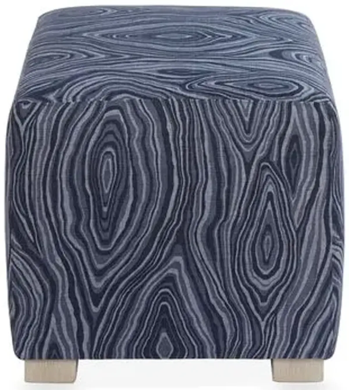 Canto Ottoman - Ink Linen - Miles Talbott - Handcrafted - Blue