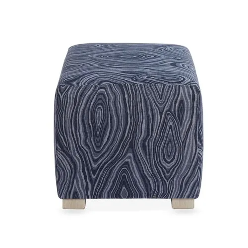 Canto Ottoman - Ink Linen - Miles Talbott - Handcrafted - Blue