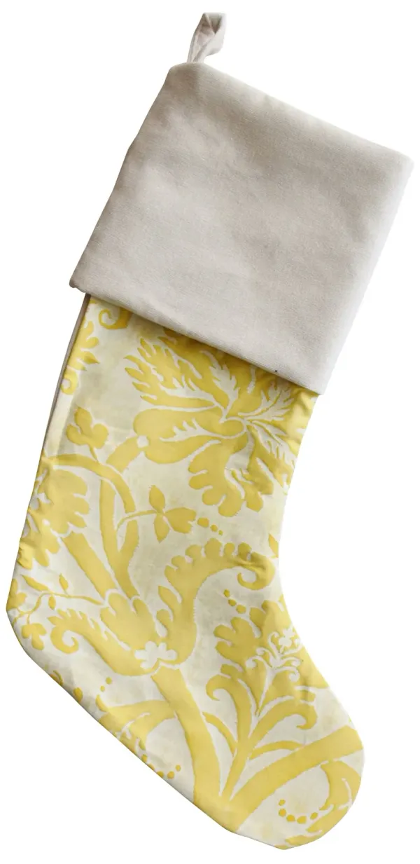 Italian Fortuny Christmas Stocking - Green