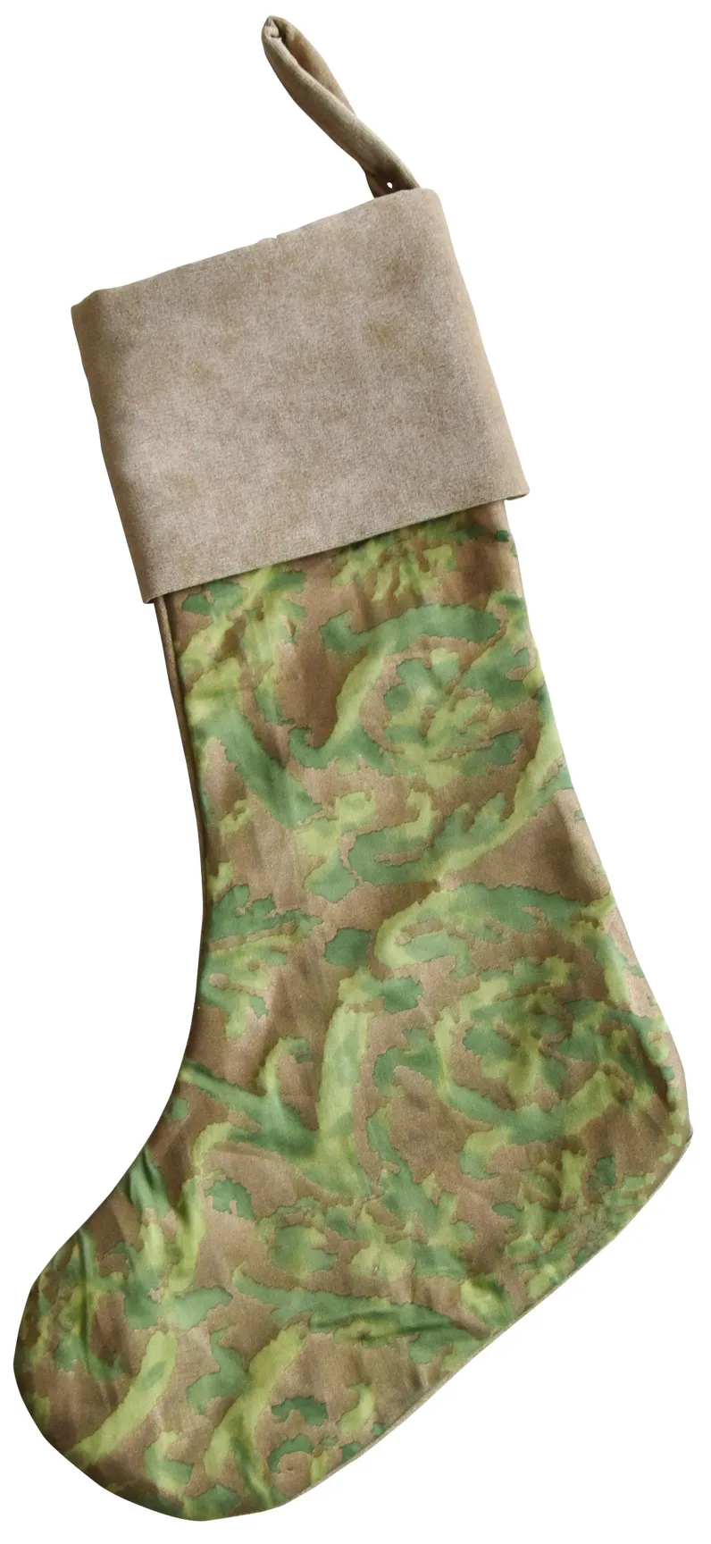 Italian Fortuny Christmas Stocking - Green