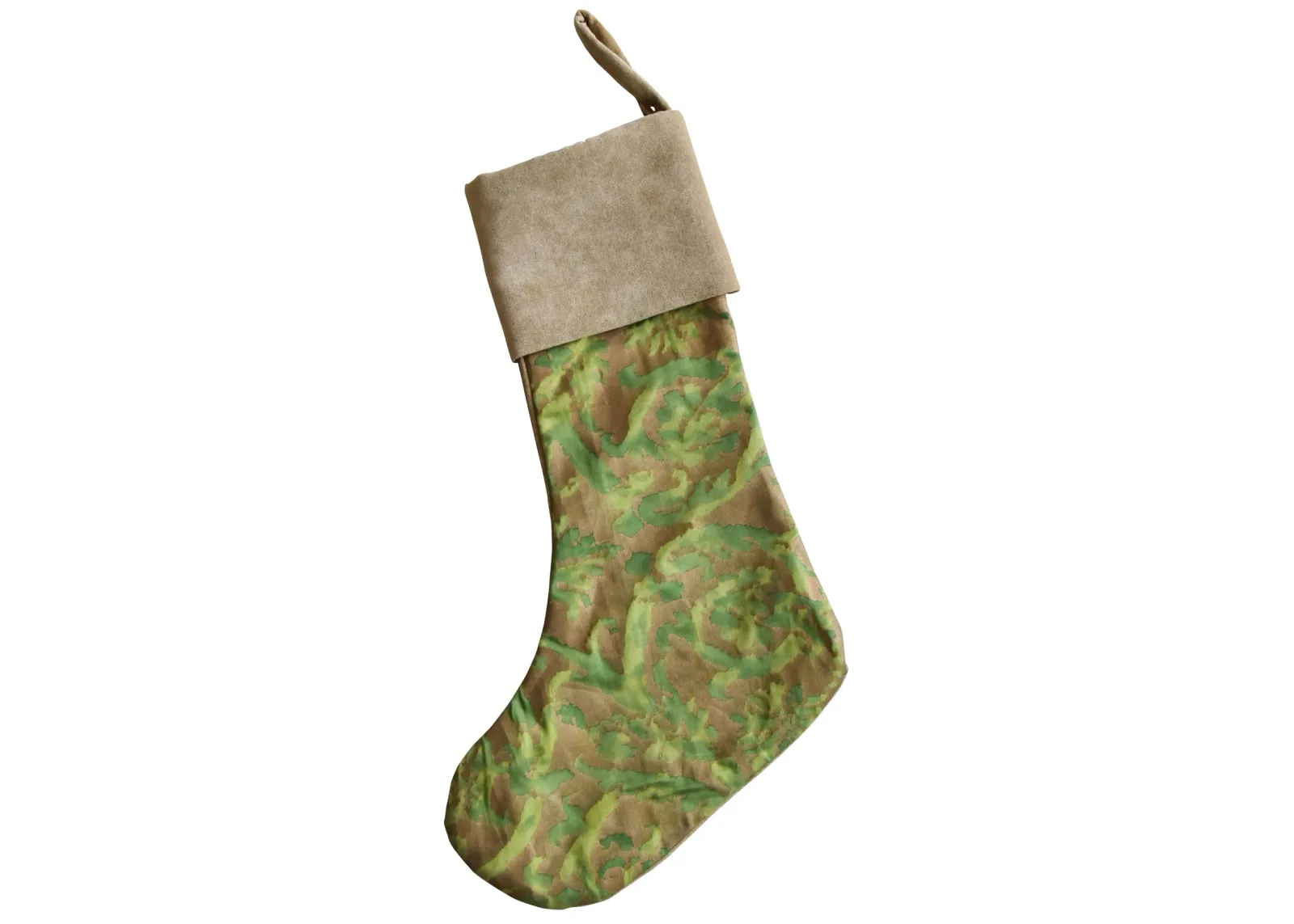 Italian Fortuny Christmas Stocking - Green