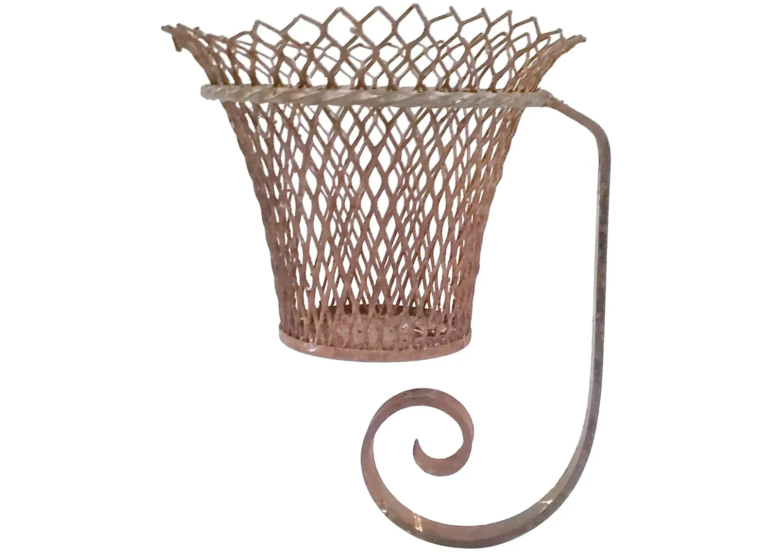 Antique French Wire Wall-Mount Cachepot - Vermilion Designs - Brown