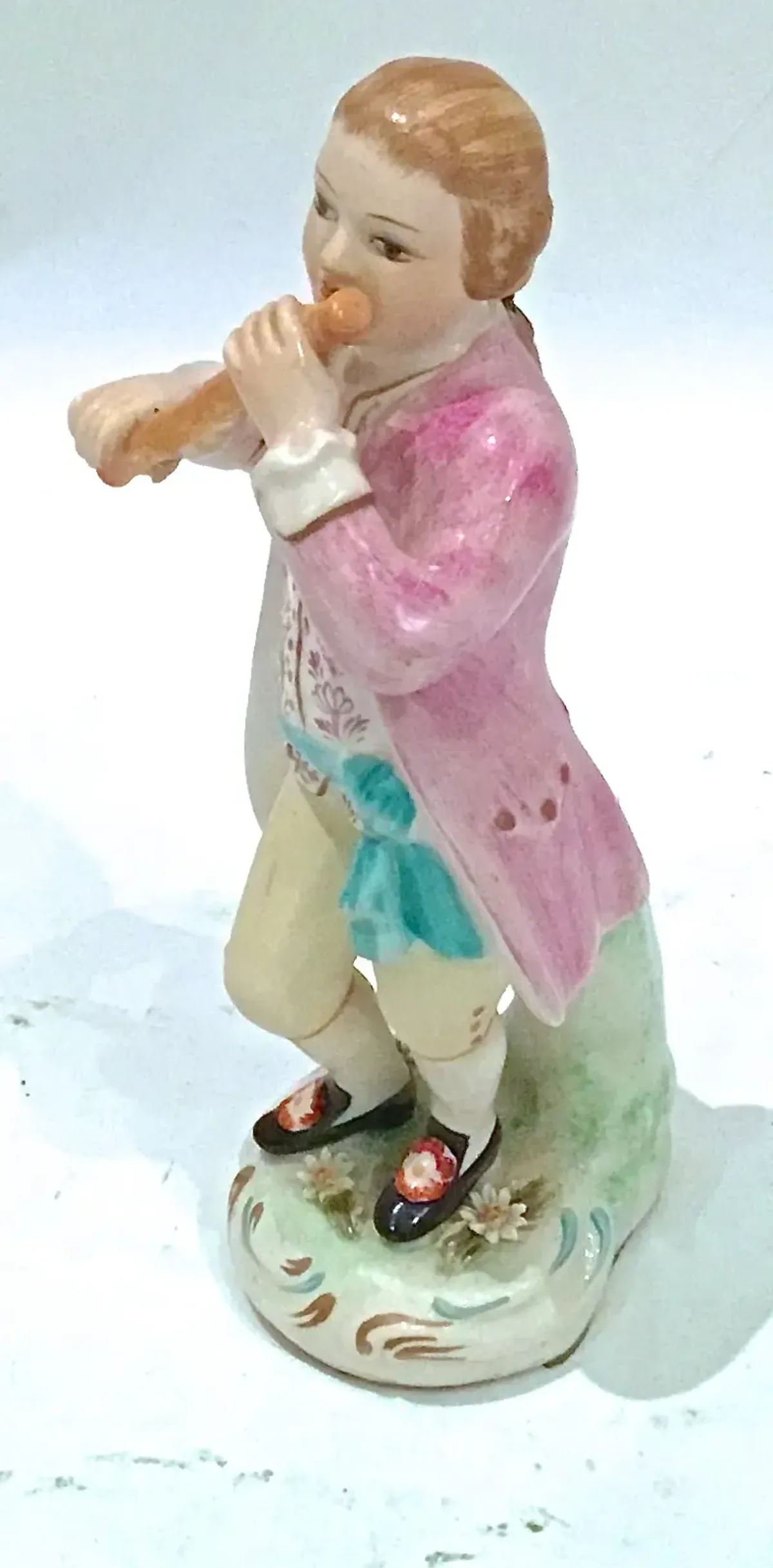 Italian Hand-Painted Flutist Figurine - Vermilion Designs - Pink