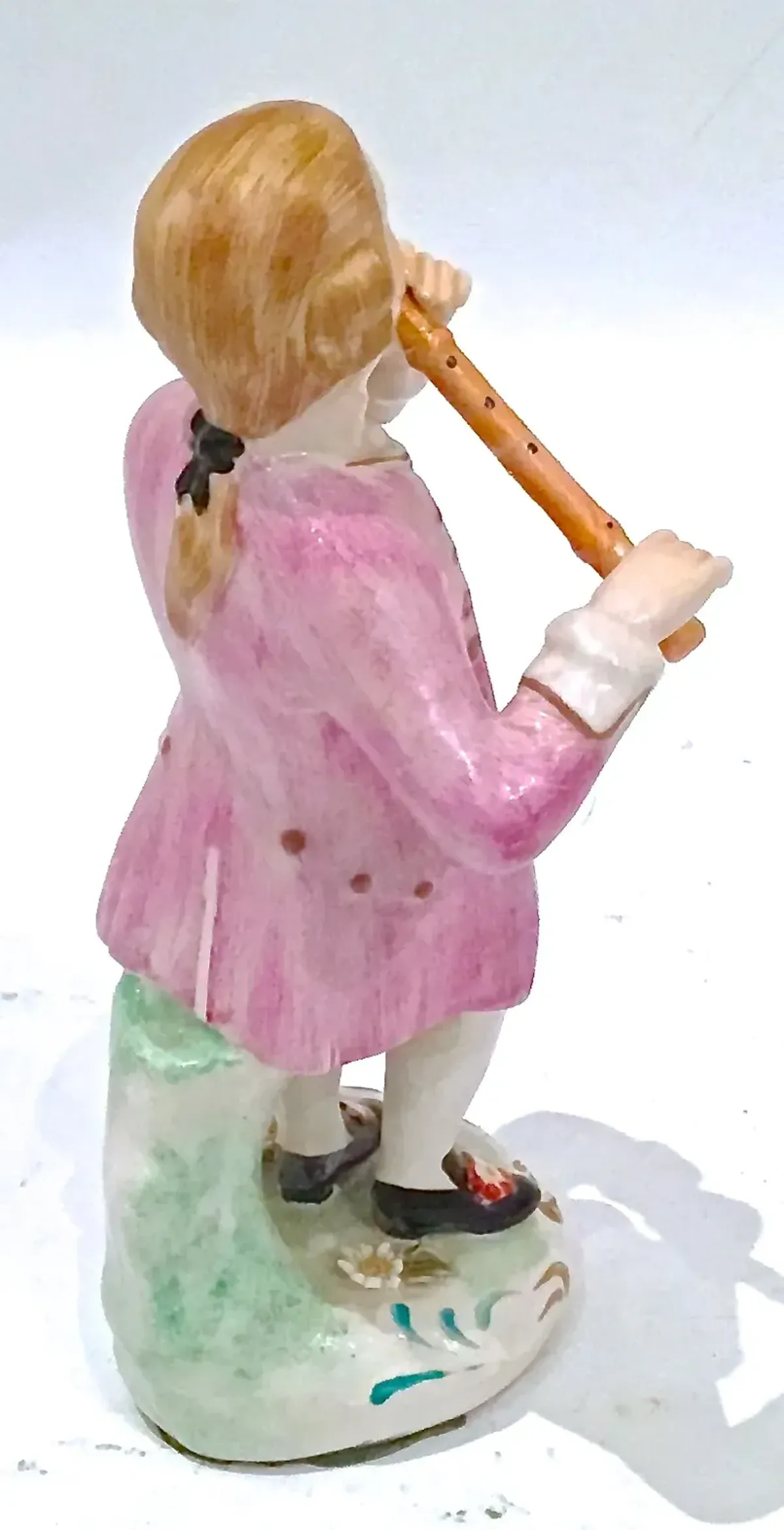 Italian Hand-Painted Flutist Figurine - Vermilion Designs - Pink